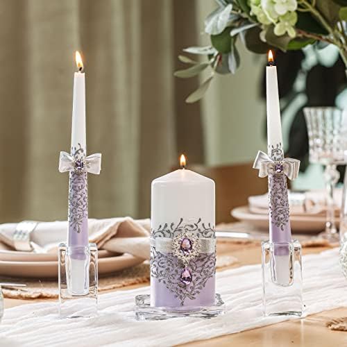 VABA Purple Unity Candle Set