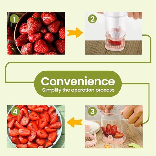 Fruit Slicer Cup for Efficient Cutting Pink