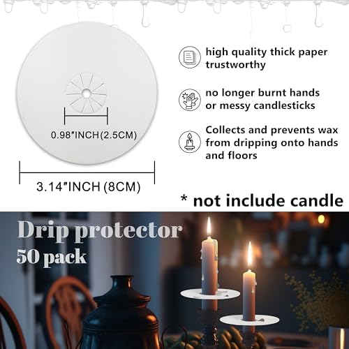 20 Pcs Taper Candle Drip Protectors - Clean Surface Safe Use