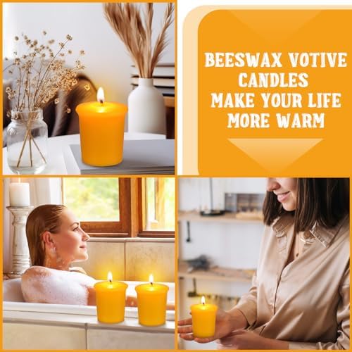 36 Pcs Pure Beeswax Votive Candles 15-Hr Burn Time Home Event Gift