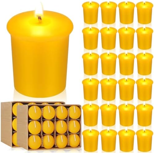 36 Pcs Pure Beeswax Votive Candles 15-Hr Burn Time Home Event Gift