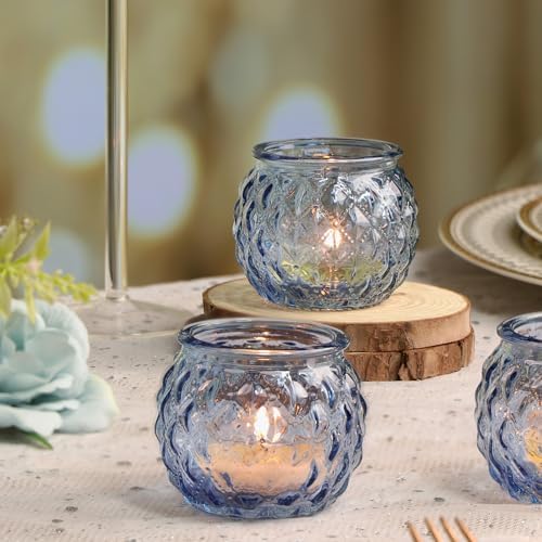 Blue Diamond Votive Candle Holders Set of 24