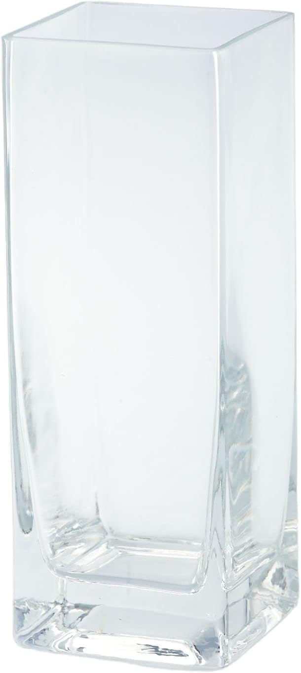8 Clear Square Thick Glass Pillar Candle Holder - Durable Elegant