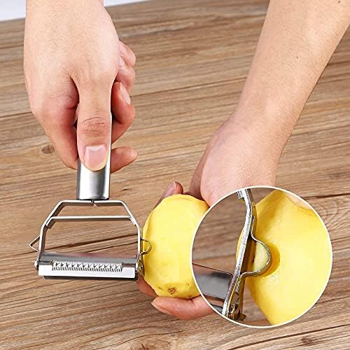 Stainless Steel dual blade vegetable peeler with handle