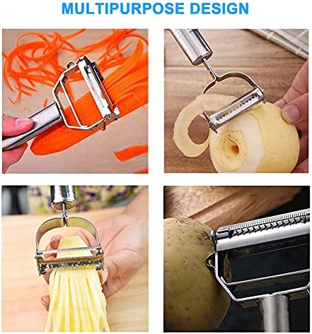 Stainless Steel dual blade vegetable peeler with handle