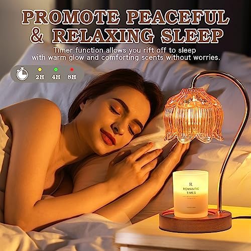 Funistree Dimmable Flower Candle Warmer Lamp with Timer