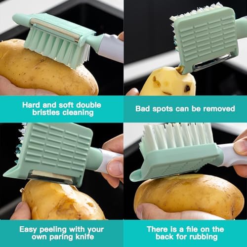2 in 1 Vegetable Brush Julienne Peeler
