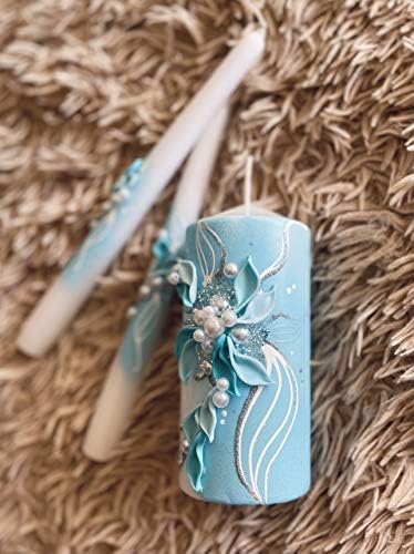 Turquoise Candle Set for Weddings