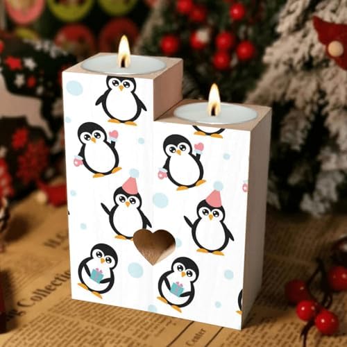 Little Cartoon Penguins Candle Holders