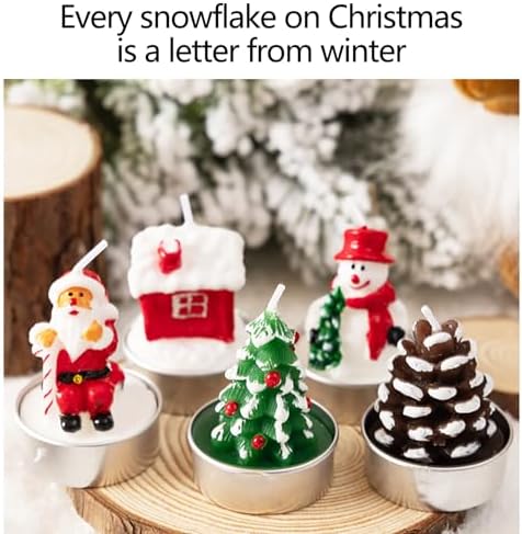 Mini Christmas unscented tea light candles with 3 designs