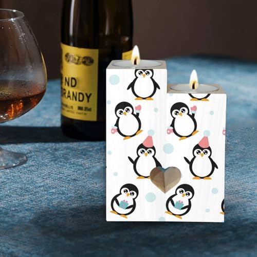 Little Cartoon Penguins Candle Holders