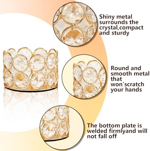 Vincigant 12-Piece Gold Crystal Candleholder Set