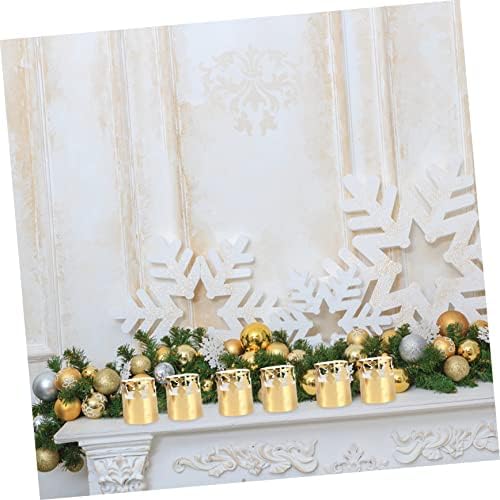 Ciieeo 50 Pcs Gold Christmas Candle Lampshade Decor