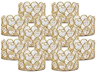 Vincigant 12-Piece Gold Crystal Candleholder Set