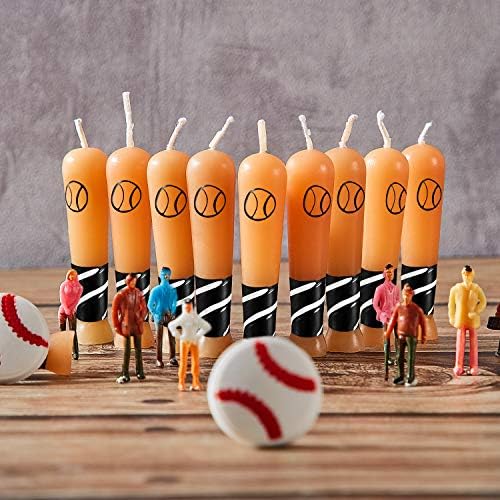 BBTO 18-Piece Baseball Bat Candle for Birthdays Parties