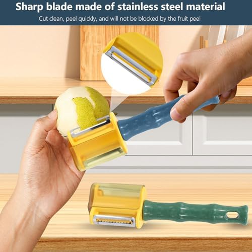Sekonow 2Pcs 3 in 1 Vegetable Peeler with Cleaning Brush