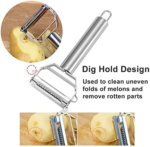 Jianlai Vegetable Julienne Peeler Stainless Steel Slicer with Brush