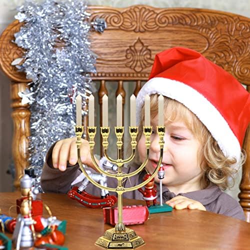 Vivid 7-Branch Hanukkah Candle Holder