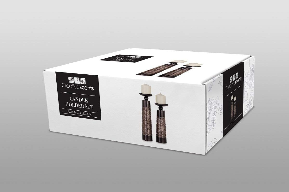 Creative Scents Pillar Candle Holder Set