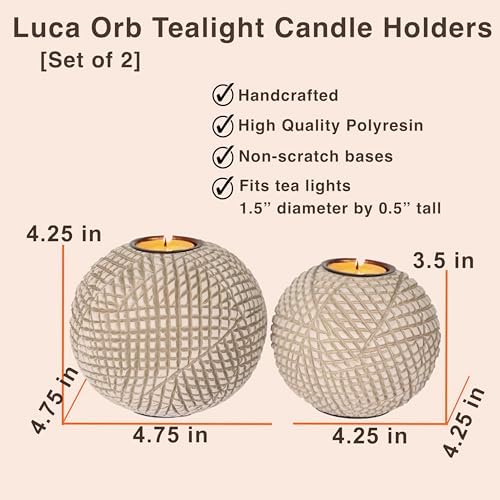 Huey House Luca Orb Candle Holders Gift Box Set of 2 1