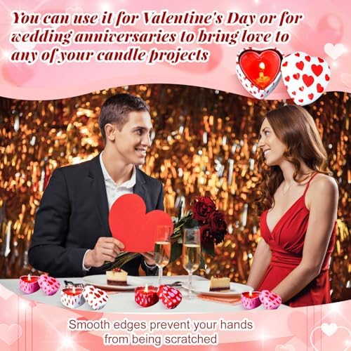 Valentines Heart Candle Tins - 24 Pcs Set
