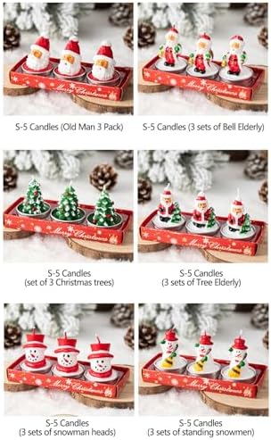 Mini Christmas unscented tea light candles with 3 designs
