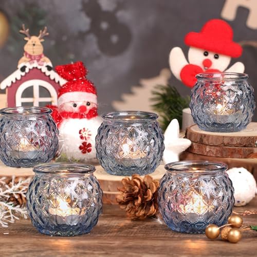 Blue Diamond Votive Candle Holders Set of 24