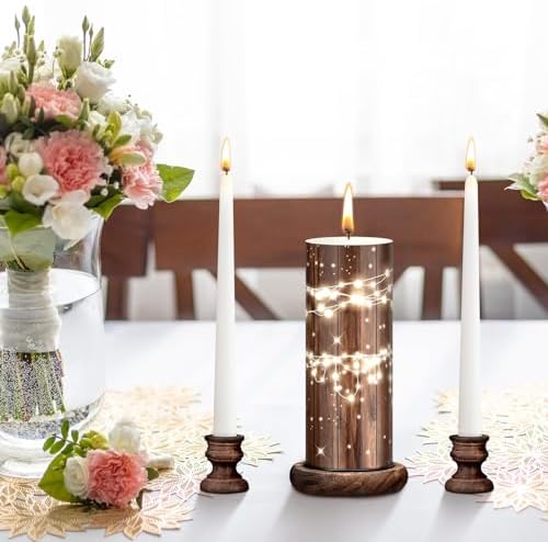 Irenare Elegant Unity Candle Set with Stand for Weddings