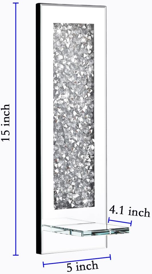 Pibeyer Crystal Crush Diamond Wall Candle Holder Set of 2
