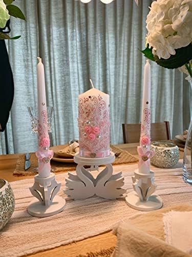VABA Best Rose Pink Wedding Candle Set