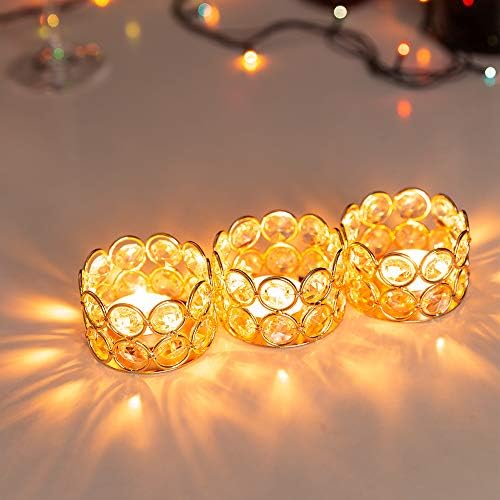 Vincigant 12-Piece Gold Crystal Candleholder Set
