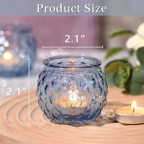 Blue Diamond Votive Candle Holders Set of 24