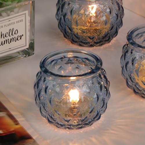 Blue Diamond Votive Candle Holders Set of 24