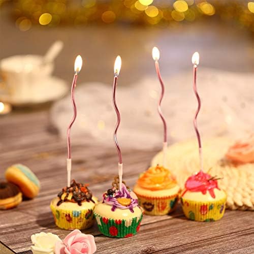 Twisted Birthday Candles with Holders