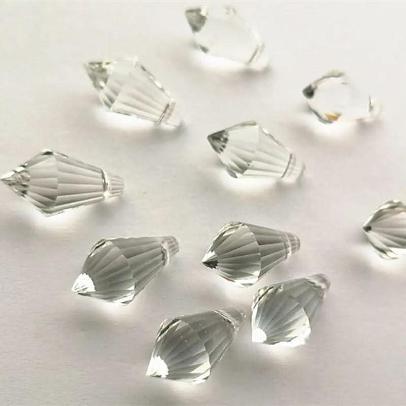 10-Piece Crystal Icicle Prisms Pendants for Chandeliers Glowing and Sparkly