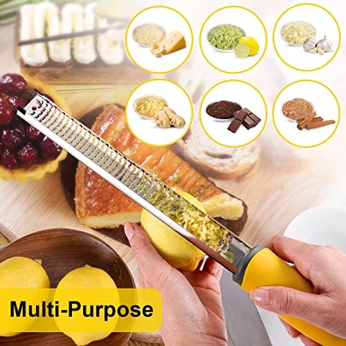 Professional Stainless Steel Lemon Zester Grater with Handle - dishwasher safe