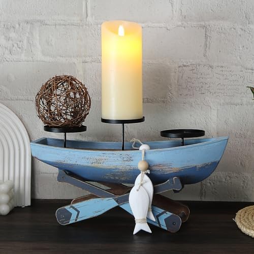 Nauti Boat Candle Holder Decor