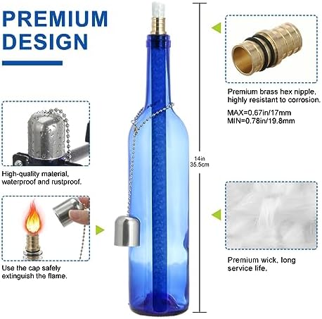 Lanmu Wine Bottle Torch Wicks Outdoor Lights Kit
