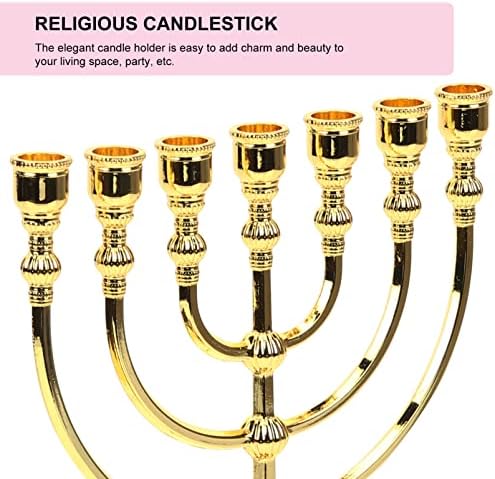 Vivid 7-Branch Hanukkah Candle Holder