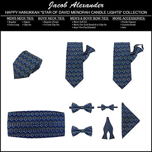 Jacob Alexander Boys Happy Hanukkah Star of David Clip-On Neck Tie