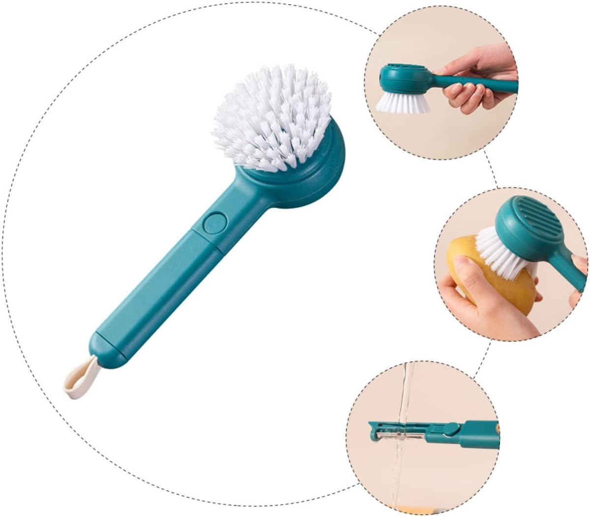 Ergonomic 1-in-2 Peeler Brush Fruit Veggie Tool for Kitchen Garden