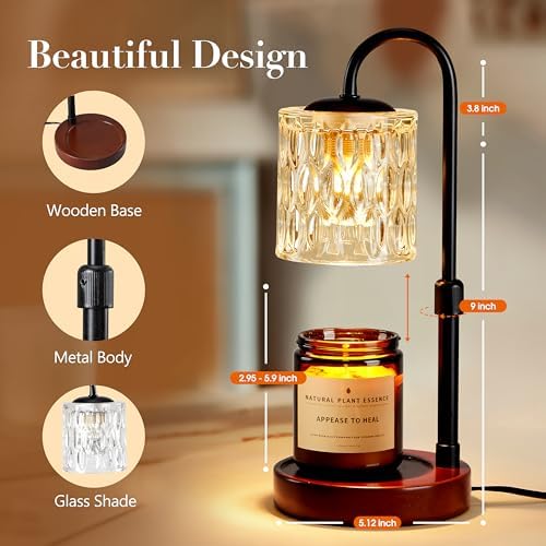 Briever Dimmable Candle Warmer Lamp Adjust Height