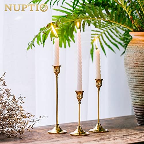 Brass Gold Candlestick Holders Set