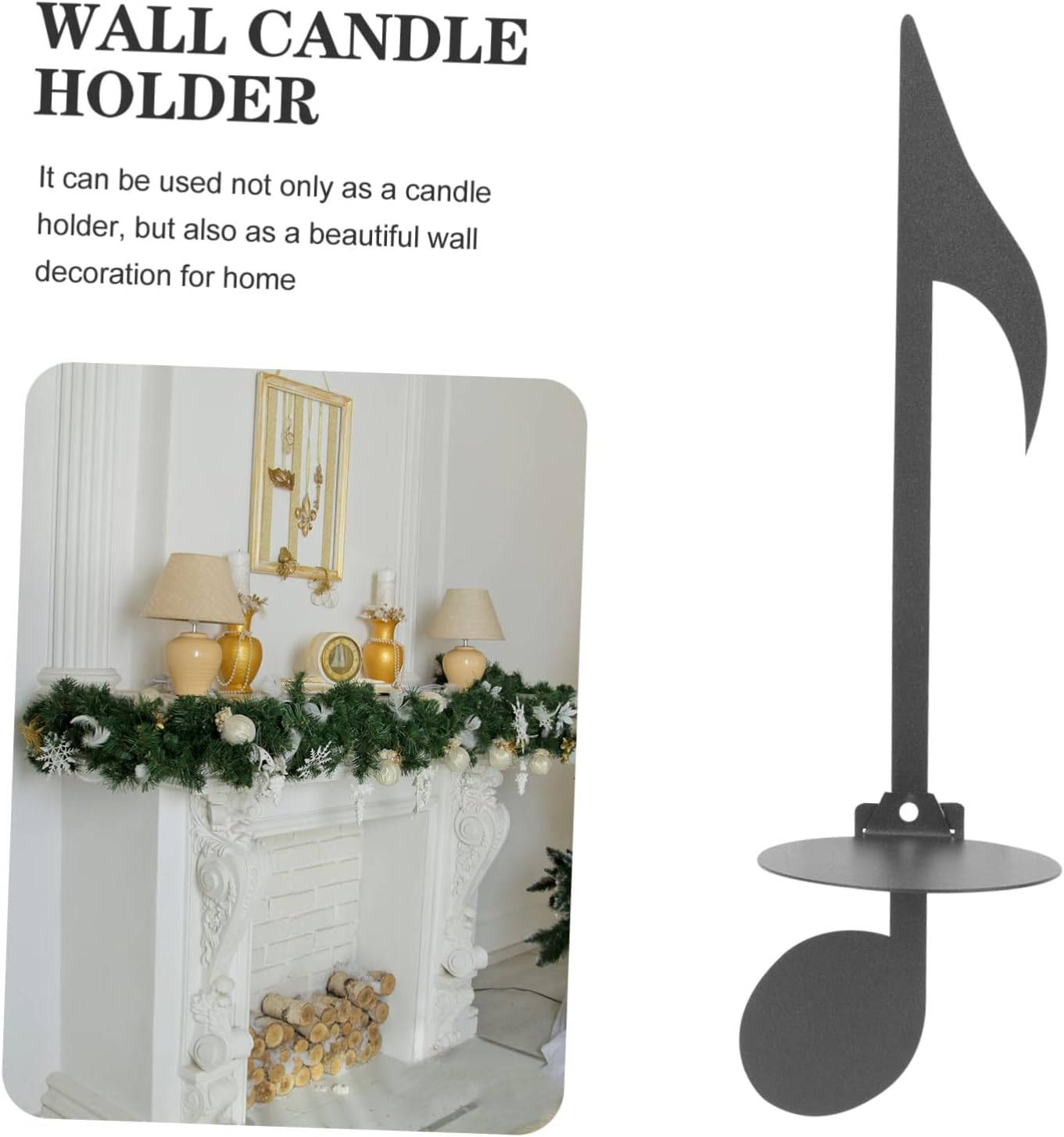 Aboofan Wall Candle Holder Decor Music Note
