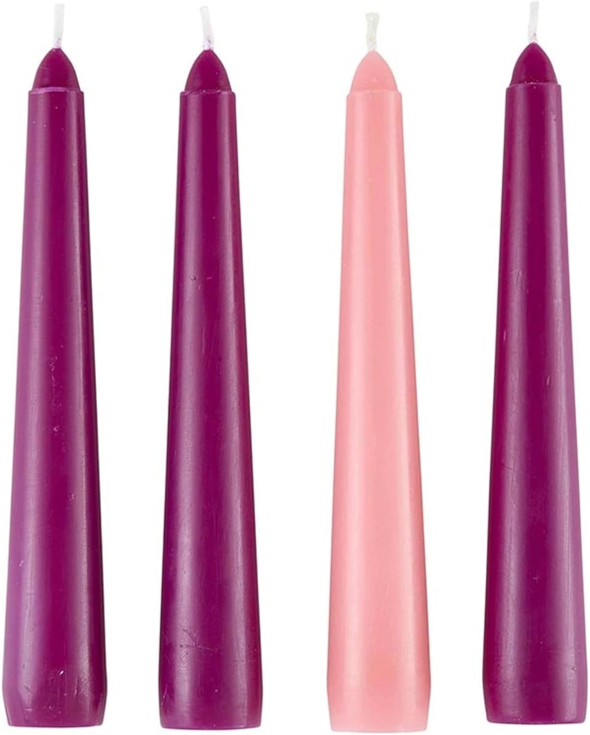 Christmas Advent Taper Candle Set - 3 Purple 1 Pink Wreath Accessories