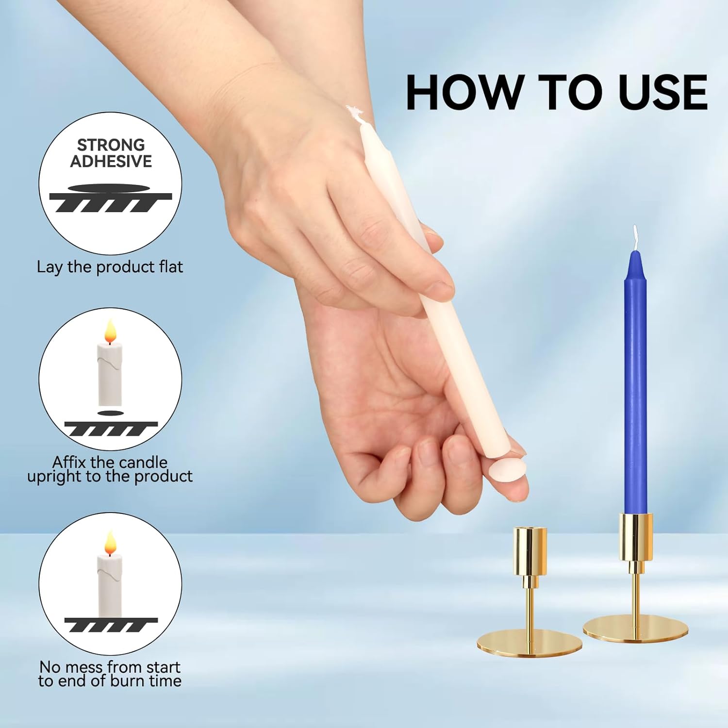 White Candle Wax Dots Adhesive Set of 24 for Candles
