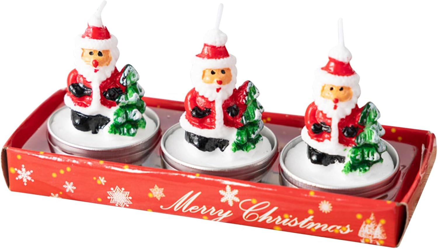 Mini Christmas unscented tea light candles with 3 designs