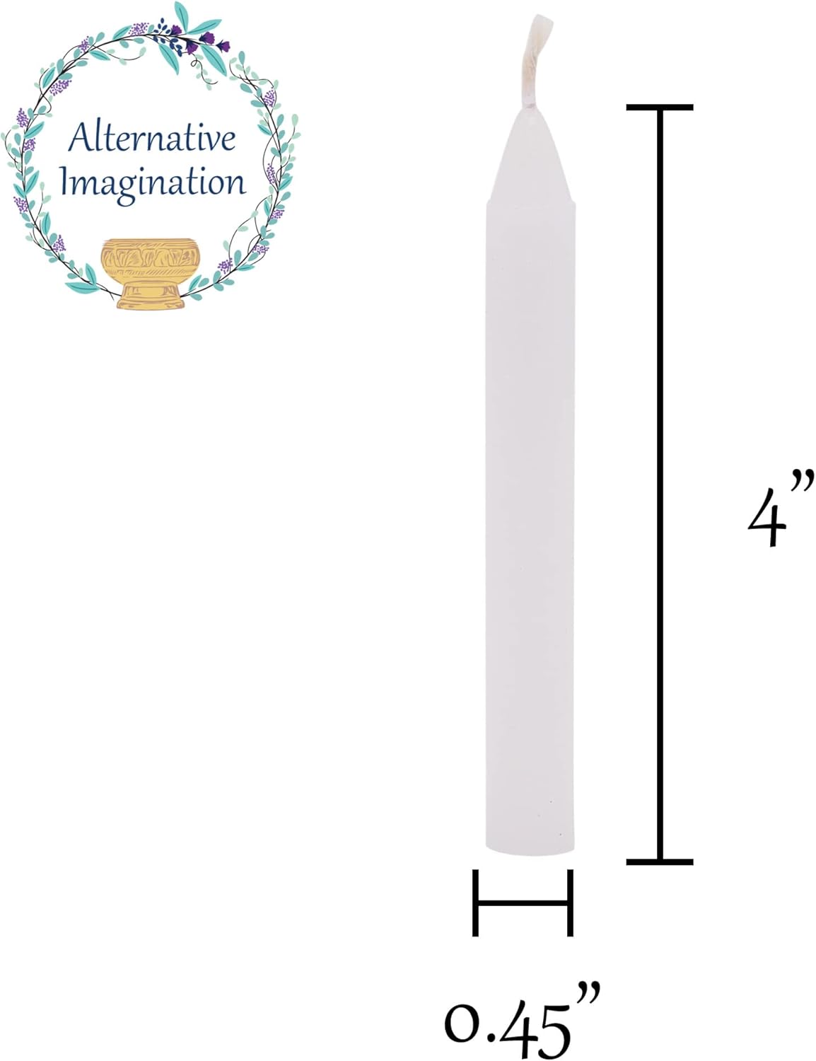 A Set of 20 White Unscented Taper Candles for Altars More