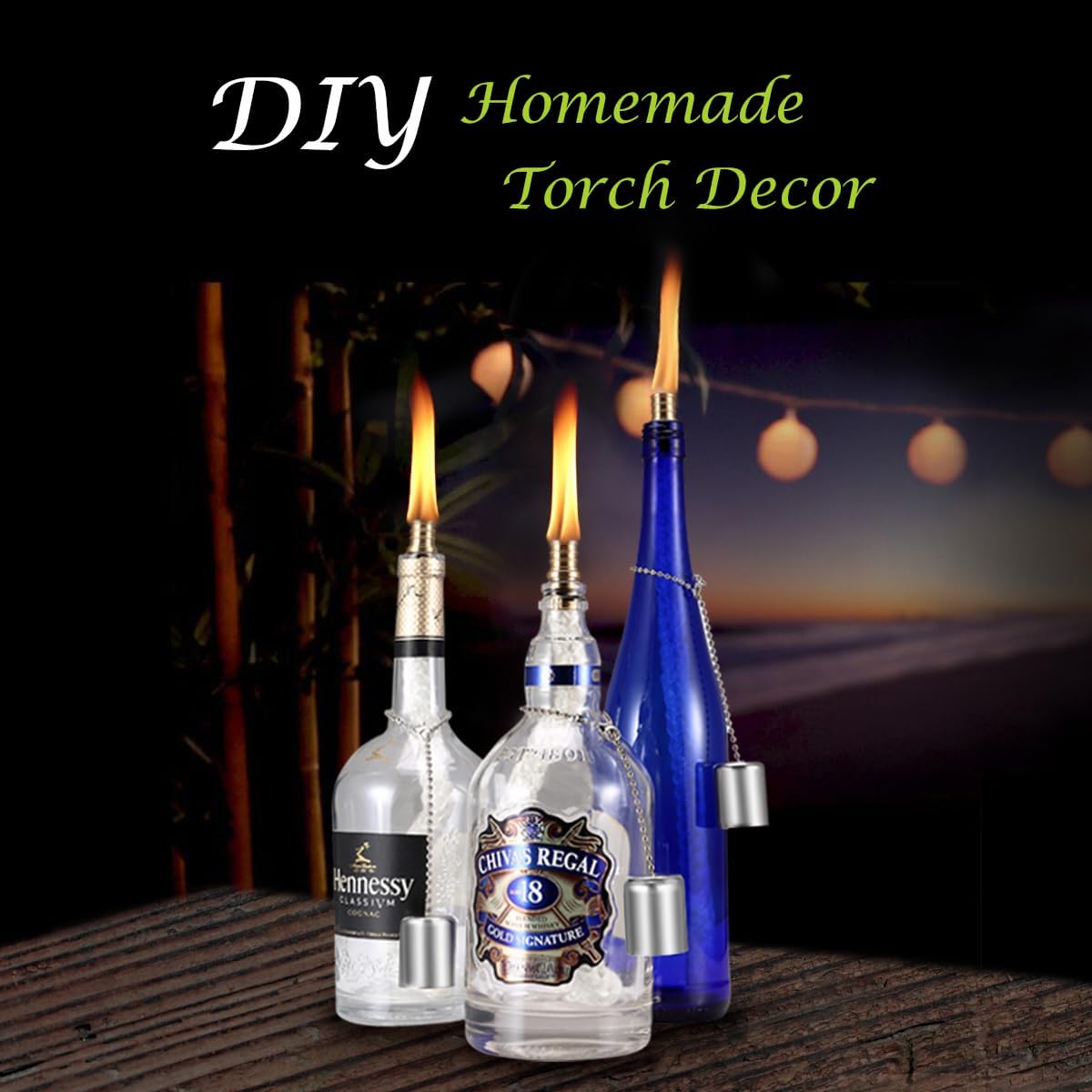 Lanmu Wine Bottle Torch Wicks Outdoor Lights Kit