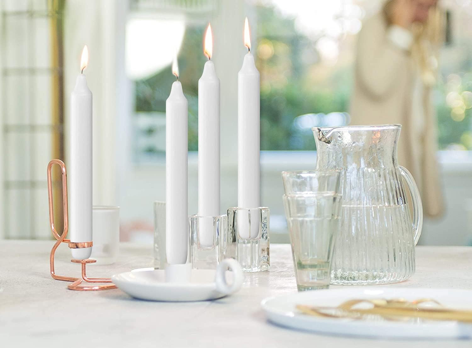 BOLSIUS Long Burning White Taper Candlepack